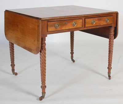 Lot 95 - A 19th century mahogany drop-leaf table, the...