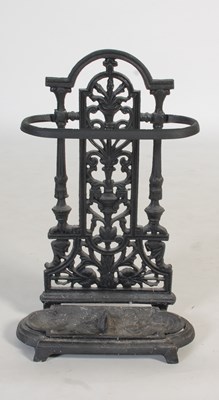 Lot 79 - A small cast iron stick stand, 52.5cm high;...