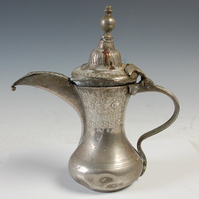 Lot 486 - A Middle Eastern Turkish ‘Dallah’ coffee pot,...