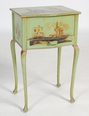 Lot 68 - An early 20th century green lacquer...
