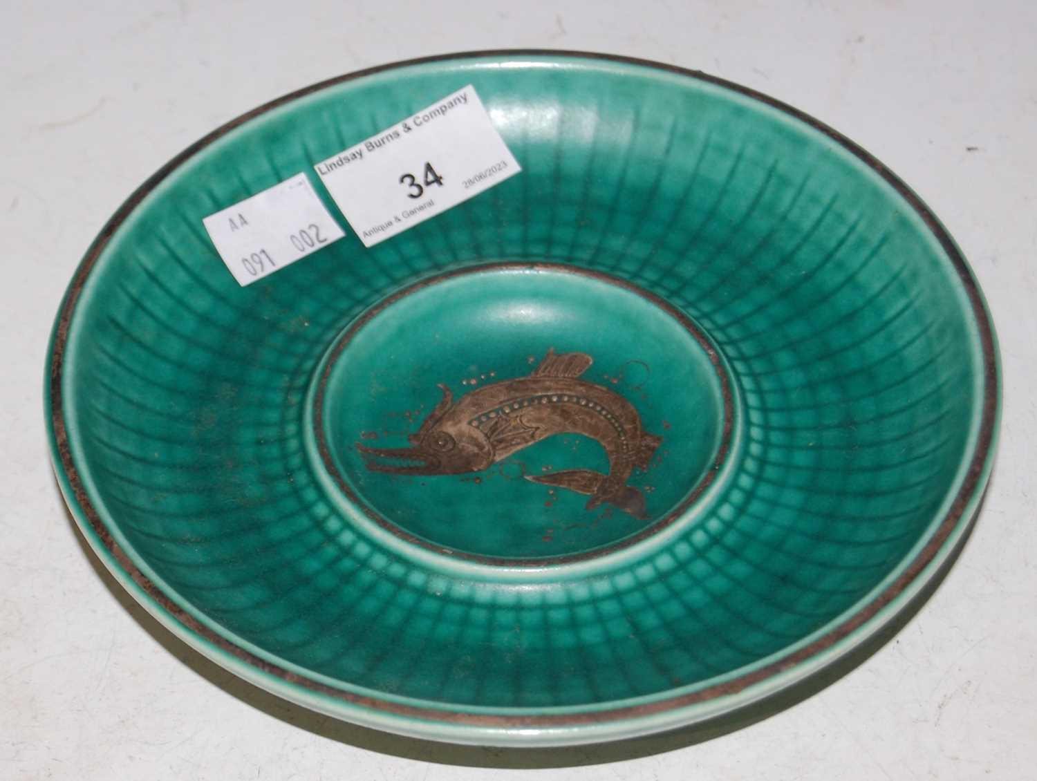 Lot 34 - Gustavsberg, an early 20th century green...