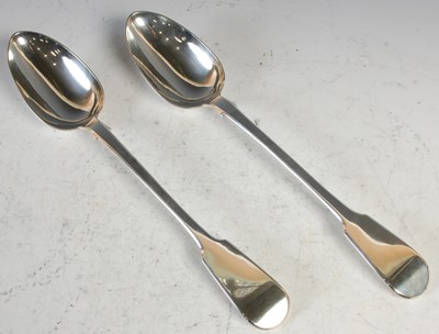 Lot 213 - A pair of William IV silver serving spoons,...