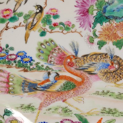 Lot 380 - A Chinese porcelain Famille Rose plate, Qing...