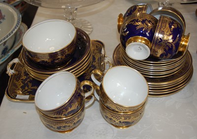 Lot 622 - A Grosvenor China cobalt blue ground and gilt...