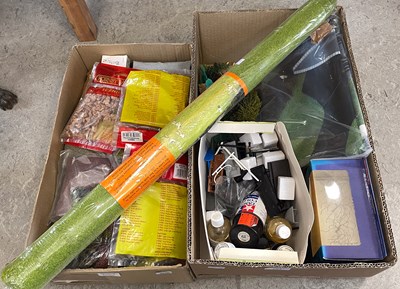 Lot 703 - Two boxes of assorted model railway dressing...