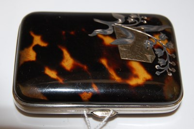 Lot 69 - A white metal mounted faux tortoiseshell purse...
