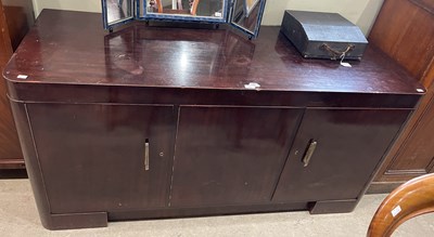 Lot 525 - An Art Deco style darkwood sideboard, with...