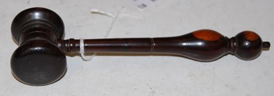 Lot 82 - A treen gavel Provenance : The property of a...