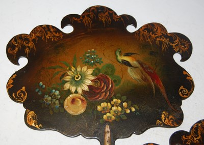 Lot 88 - A pair of 19th century hand-painted papier...
