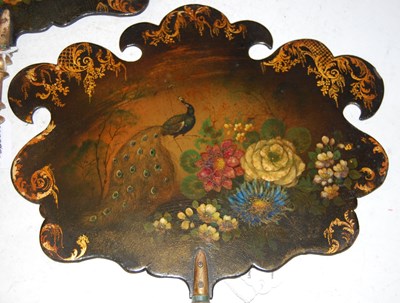 Lot 88 - A pair of 19th century hand-painted papier...
