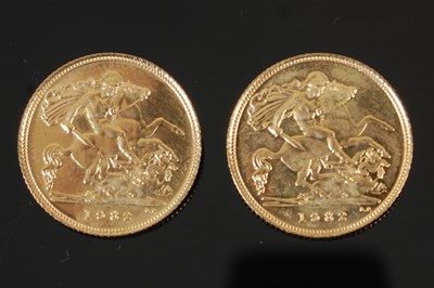 Lot 85 - Two Queen Elizabeth II gold half-sovereigns,...