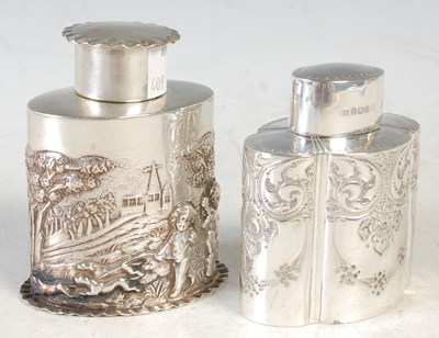 Lot 155 - Two silver tea caddies, one hallmarked Chester,...