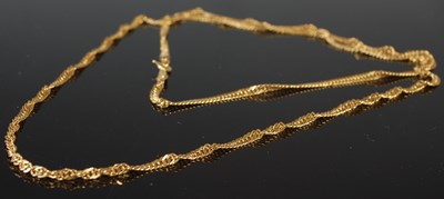Lot 219 - A yellow metal Saudi gold necklace, stamped...