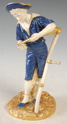 Lot 285 - A Royal Worcester figure of a man sharpening a...