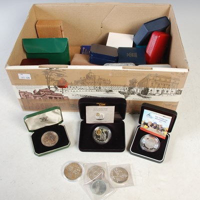 Lot 335 - A box containing a collection of silver proof...