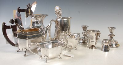 Lot 396 - A collection of EP ware to include a four...