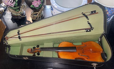 Lot 485 - A Russian violin, printed on paper label...