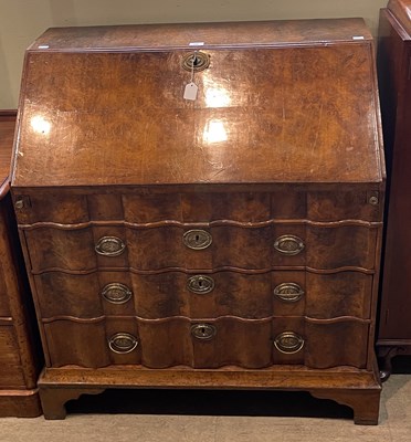Lot 725 - An 18th century Dutch walnut bureau of...