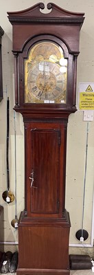 Lot 574 - A late 18th/ 19th century mahogany longcase...