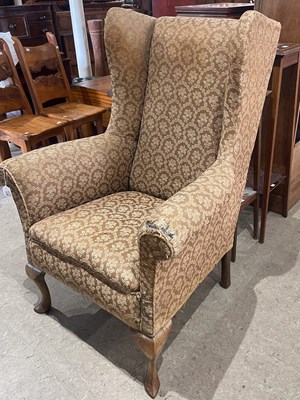 Lot 575 - A late 19th/ early 20th century walnut wing...