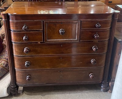 Lot 810 - A 19th century mahogany chest, fitted with...