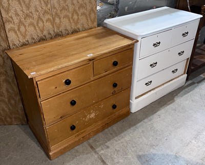 Lot 545 - A pine chest of two short over two long...