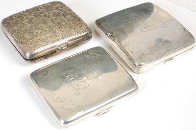 Lot 203E - Three assorted silver cigarette cases, gross...
