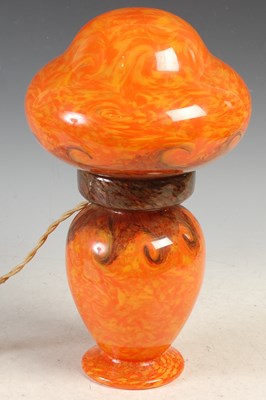 Lot 325 - A Monart glass Mushroom lamp and shade,...