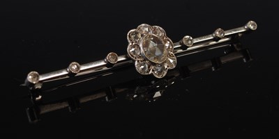 Lot 27 - An early 20th century white metal and rose cut...