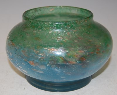 Lot 172 - A short Monart vase, mottled blue, purple and...