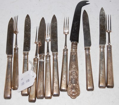 Lot 114 - A Sheffield silver handled part fruit set...