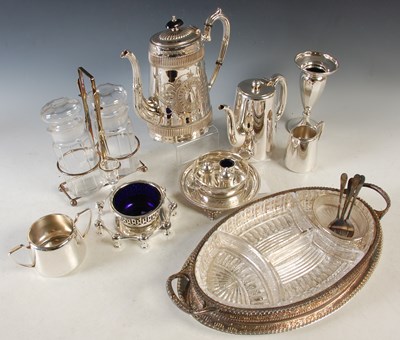 Lot 336 - A collection of EP ware to include two coffee...