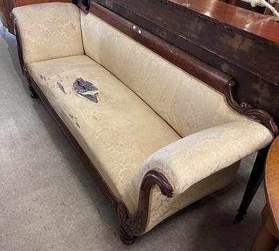 Lot 591 - A 19th century Regency style mahogany sofa,...