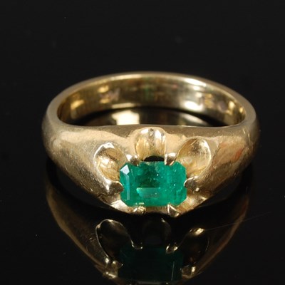 Lot 257L - A 14k gold large ring, set with a rectangular...