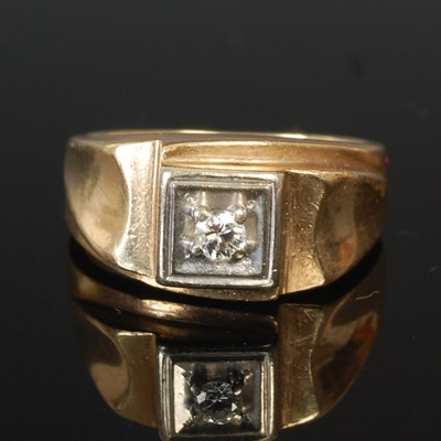 Lot 257N - A 10k gold large ring, set with a single...