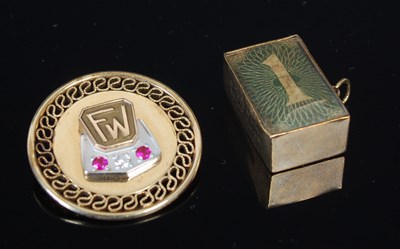 Lot 248H - A one pound note charm in 9ct gold glazed box...