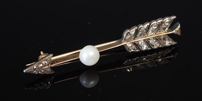 Lot 248B - A late Victorian gold ‘arrow’ brooch, set with...