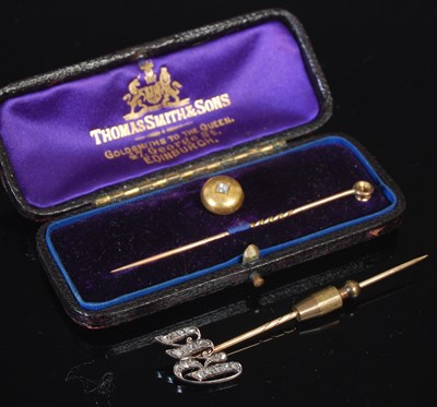 Lot 248A - A late Victorian diamond set dress tie pin in...