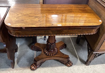 Lot 548A - A 19th century rosewood pedestal games/ card...