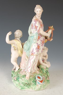 Lot 291 - A Derby porcelain figure group of Calliope and...