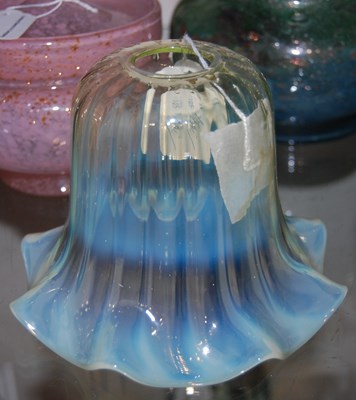 Lot 176E - An Arts & Crafts vaseline glass shade with...