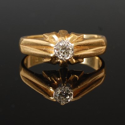 Lot 78 - An 18ct gold ring, set with a single diamond...
