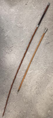 Lot 560 - A silver mounted long rose briar stick, with...
