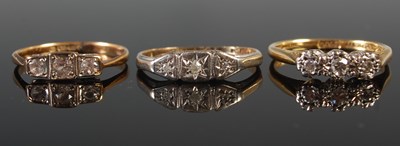 Lot 88E - Three assorted yellow and white metal gem set...