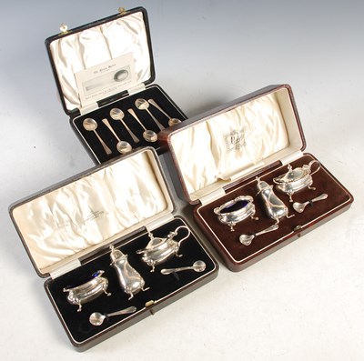 Lot 167 - A cased set of six Birmingham silver coffee...
