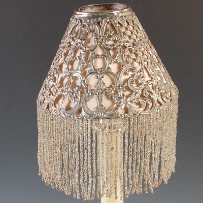 Lot 380 - A pair of three light electroplated candelabra,...