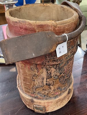 Lot 395 - A vintage British canvas and leather artillery...