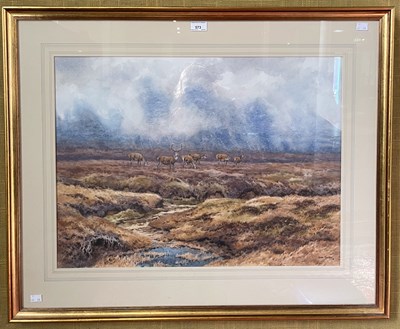 Lot 573 - Brian Rawling (B. 1931) Stag and hinds,...