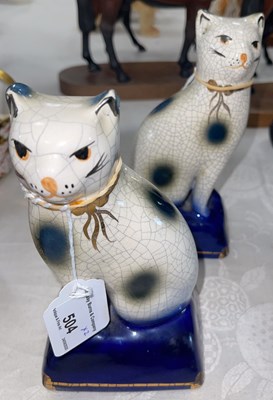 Lot 504 - A pair of reproduction Staffordshire Pottery...