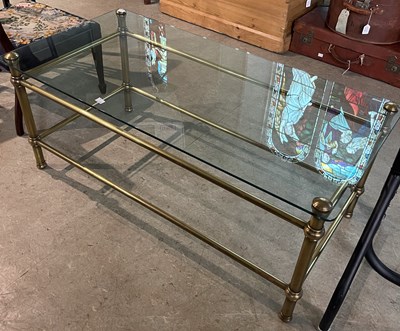 Lot 767 - A 20th century lacquered brass and clear glass...